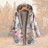 Winterjas met bloemenprint en warme voering