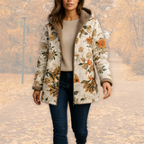 Winterjas met bloemenprint en warme voering