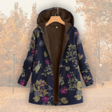 Winterjas met bloemenprint en warme voering