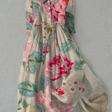 Bloemenjurk met pastelprint en comfortabele pasvorm