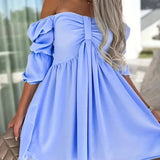 Junia | Off-shoulder jurk met ruches en elegante pasvorm