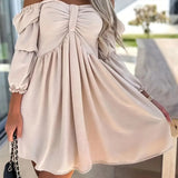 Junia | Off-shoulder jurk met ruches en elegante pasvorm