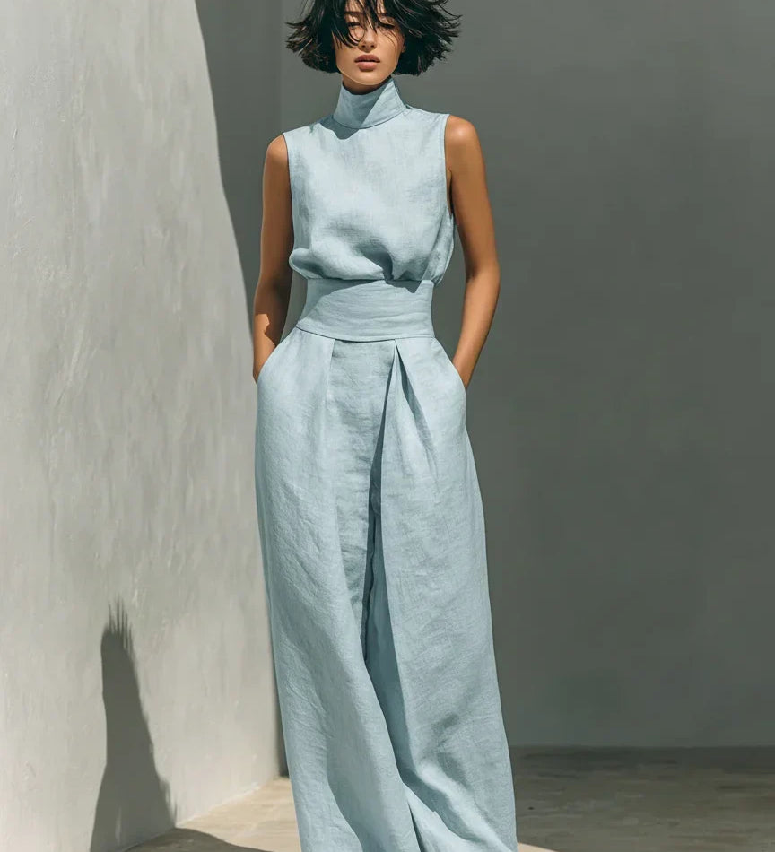 Joana Conjunto Elegante de Algodón y Lino