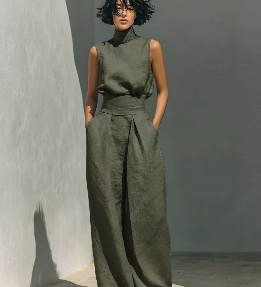 Joana Conjunto Elegante de Algodón y Lino