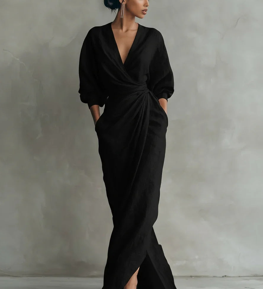 Lorena Vestido Maxi con Escote en V