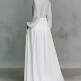 Maxi jurk met knoopsluiting en elegante zwierige pasvorm