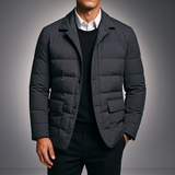 Donsjack met blazer-snit en premium eendendonsvulling