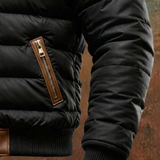 Gevoerde Jas met Capuchon en Verweerde Lederlook