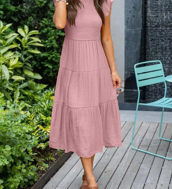Sadie | Zomerjurk met vlindermouwen en luchtige pasvorm