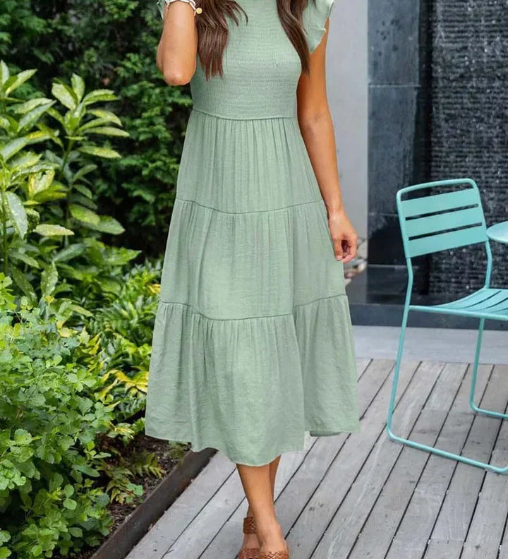 Sadie | Zomerjurk met vlindermouwen en luchtige pasvorm