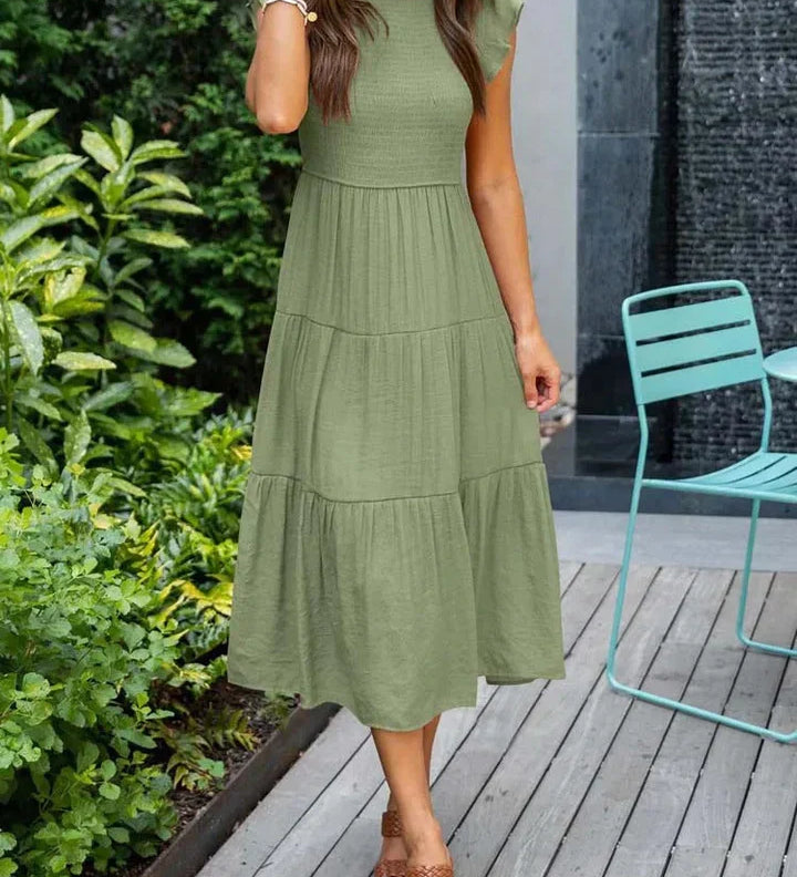 Sadie | Zomerjurk met vlindermouwen en luchtige pasvorm