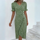 Liza | Jurk met knoopdetails en elegante plooien voor elke gelegenheid