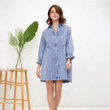Nyla | Denim jurk met gewassen finish en relaxte pasvorm