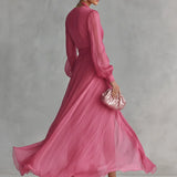 Gloria Vestido Maxi de Gasa con Escote en V