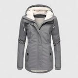 Waterdichte winterjas met capuchon en getailleerde pasvorm