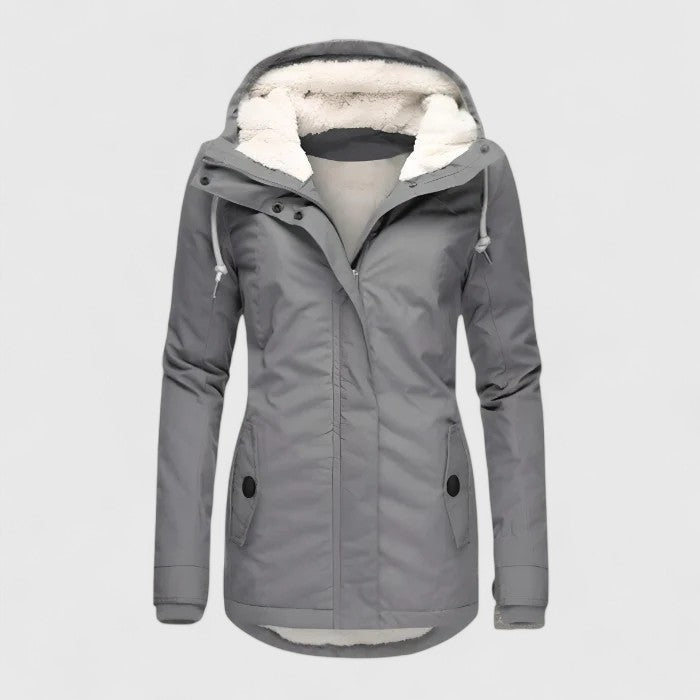 Waterdichte winterjas met capuchon en getailleerde pasvorm