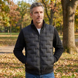 Gewatteerde donsjas met fleece mouwen en 100% ganzendons
