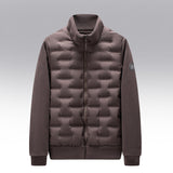 Gewatteerde donsjas met fleece mouwen en 100% ganzendons