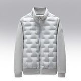 Gewatteerde donsjas met fleece mouwen en 100% ganzendons