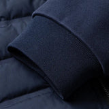 Gewatteerde Jas met Ganzendons en Gebreide Mouwen voor Optimale Warmte