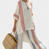 Linnen Set met gestreept patroon en oversized pasvorm