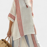 Linnen Set met gestreept patroon en oversized pasvorm