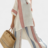 Linnen Set met gestreept patroon en oversized pasvorm