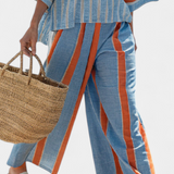 Linnen Set met terracotta strepen en oversized pasvorm