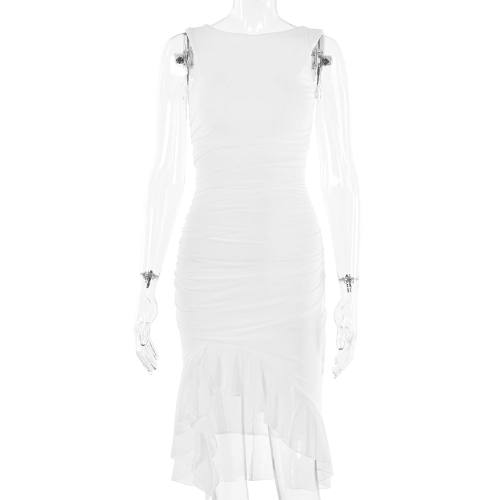 Liane | Midi jurk met ruches en tijdloze elegantie