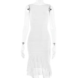 Liane | Midi jurk met ruches en tijdloze elegantie