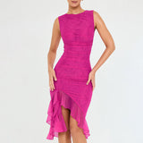 Liane | Midi jurk met ruches en tijdloze elegantie