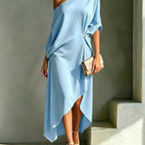 Amélie | Elegante One-Shoulder Jurk met Drapering