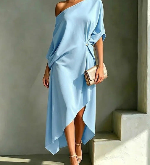 Amélie | Elegante One-Shoulder Jurk met Drapering