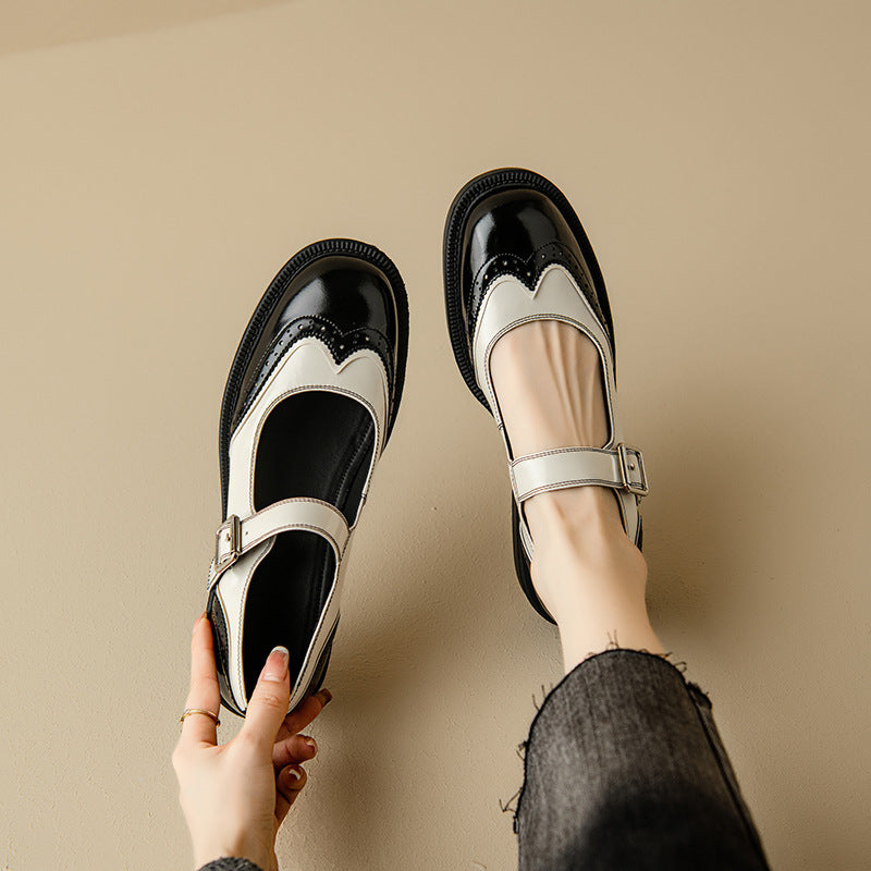 Mary Jane Schoenen met verstelbare band en premium leer