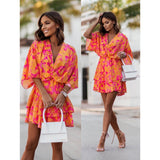 Nikki | Zomerjurk met kleurrijk design en speelse uitstraling
