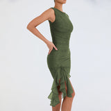 Liane | Midi jurk met ruches en tijdloze elegantie