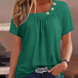 Melina | Blouse met decoratieve knopen en elegante halslijn