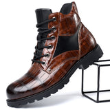 Laarzen met croco-reliëf en elegante hak voor stijlvolle looks