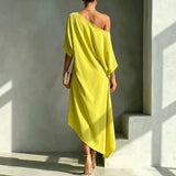 Amélie | Elegante One-Shoulder Jurk met Drapering