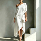 Amélie | Elegante One-Shoulder Jurk met Drapering