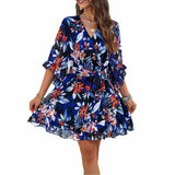 Jurk met kleurrijke bloemenprint en elegante pasvorm