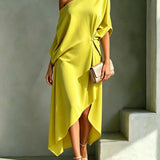 Amélie | Elegante One-Shoulder Jurk met Drapering