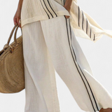 Linnen Set met Oversized Pasvorm en Contraststrepen