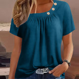 Melina | Blouse met decoratieve knopen en elegante halslijn