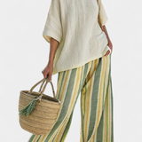 Linnen set met gestreepte print en oversized pasvorm