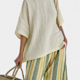 Linnen set met gestreepte print en oversized pasvorm