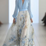 Lenoir | Elegante maxi-jurk met kleurrijke bloemenprint
