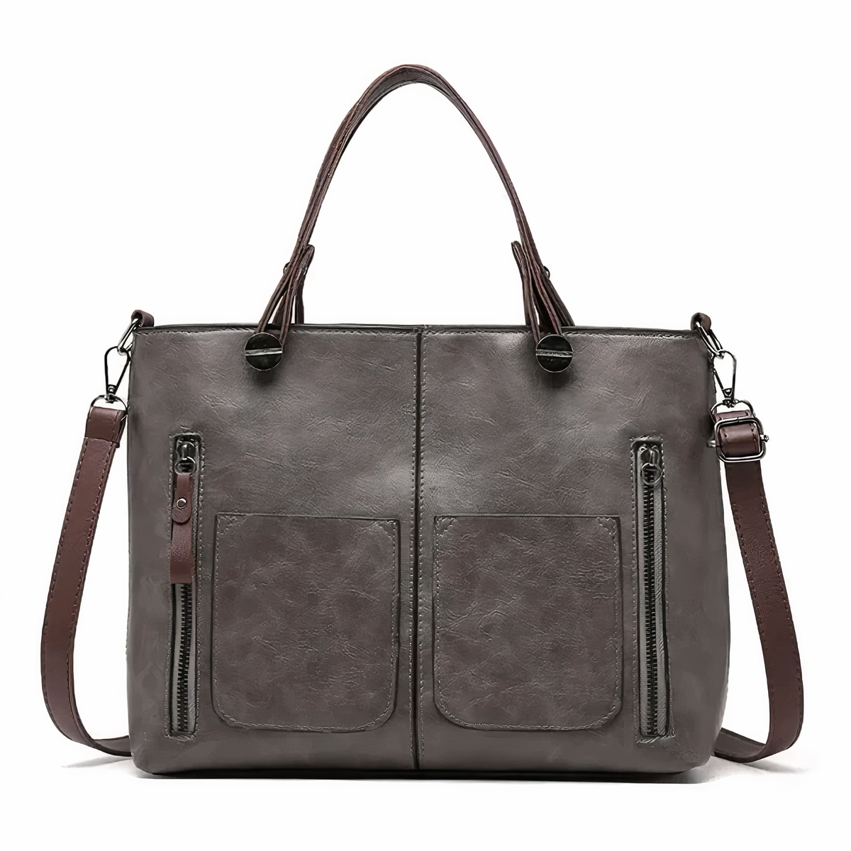 Leren schoudertas met vintage design en duurzaam materiaal
