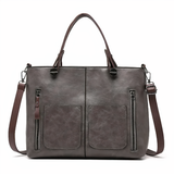 Leren schoudertas met vintage design en duurzaam materiaal