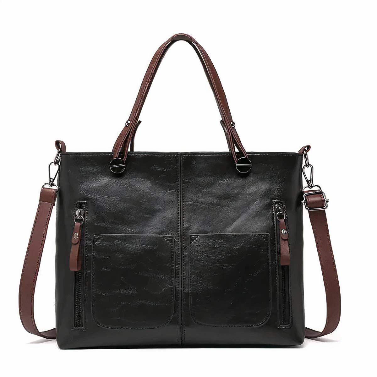 Leren schoudertas met vintage design en duurzaam materiaal